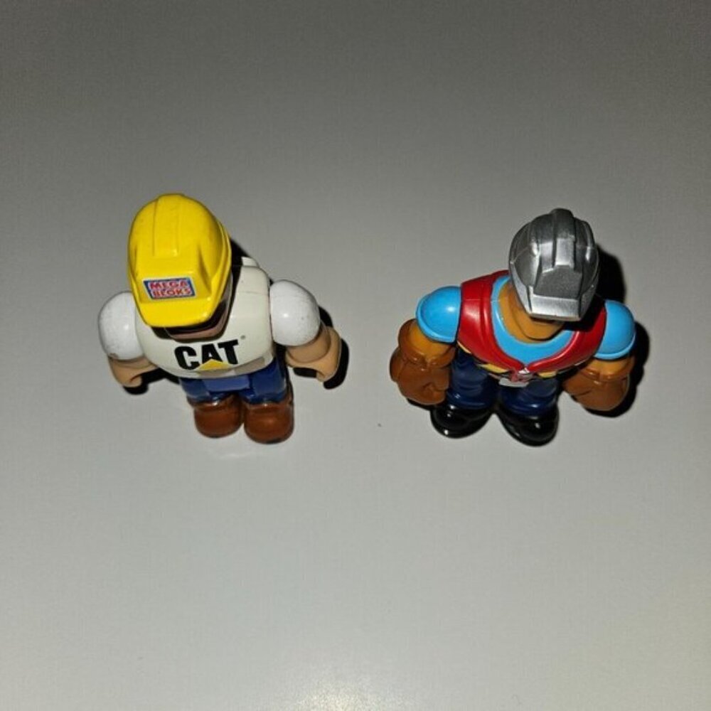 Mega Bloks Construction Toy Lot 2 Builders Cat Workers 2 Orange Safety Cones - Picture 5 of 10